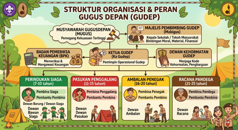 Struktur Organisasi Gugus Depan dan Penjelasannya